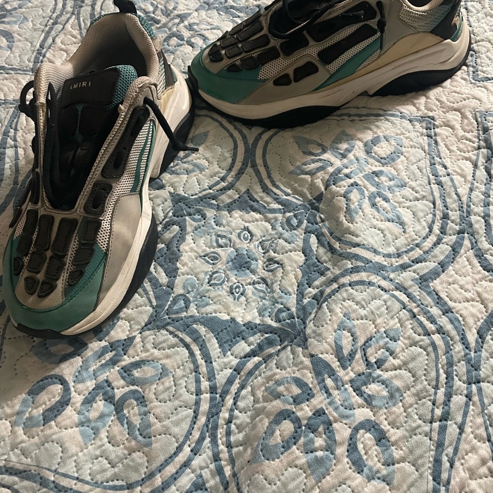 AMIRI Teal and Black Sneakers